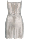 GIUSEPPE DI MORABITO SILVER-TONE STRAPLESS MINIDRESS