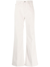 Ami Alexandre Mattiussi Ivory White Cotton Corduroy Rousers In Beige