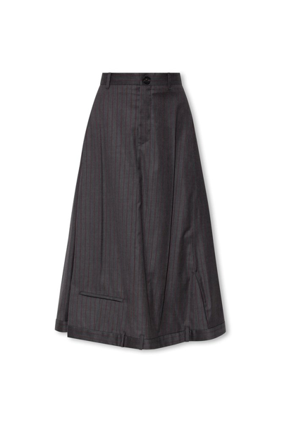 Balenciaga Pinstriped Skirt In Grey