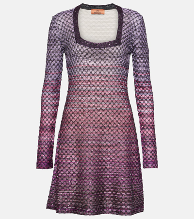 Missoni Knitted Lamé Minidress In Multicoloured