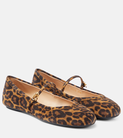 Gianvito Rossi Carla Leopard-print Suede Ballet Flats In Multicoloured