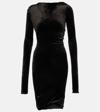 RICK OWENS LILIES VELVET JERSEY MINIDRESS