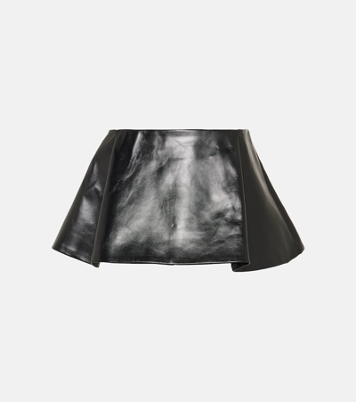 KHAITE RALFA LEATHER MINISKIRT