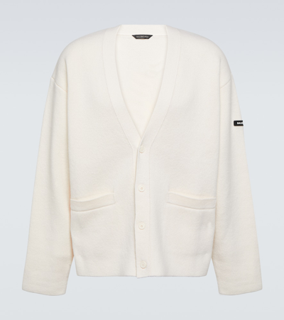 Balenciaga Wool-blend Cardigan In White