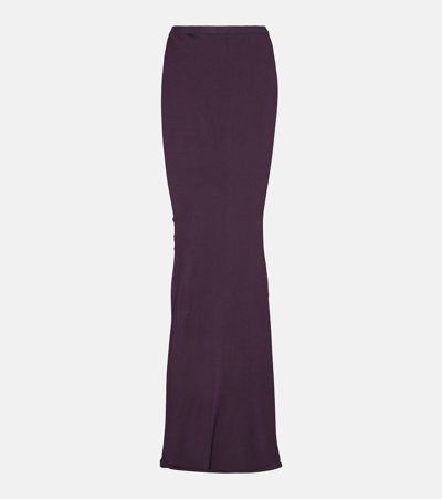 Rick Owens Lilies Jersey Maxi Skirt In Purple