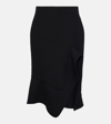 Bottega Veneta Fitted-waist Flared Midi Skirt In Black