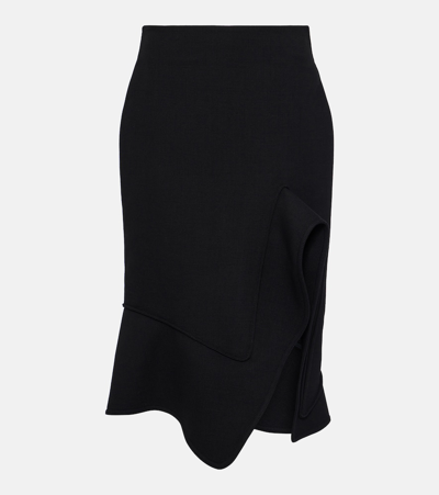 Bottega Veneta Crêpe Midi Skirt In Black