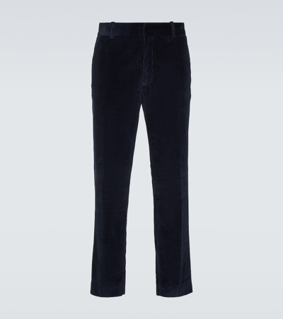 Moncler High-rise Corduroy Trousers In Negro