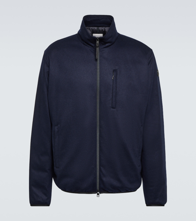 Moncler Roselend Cashmere-blend Jacket In Blue