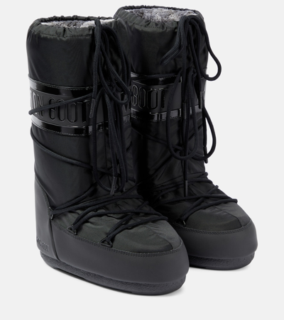 Moon Boot Shell And Rubber Snow Boots In Black
