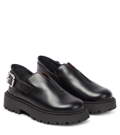 Pèpè Kids' Leather Loafers In Black