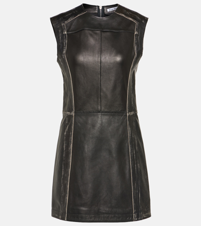 Acne Studios Sleeveless Leather Minidress In Black