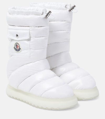 Moncler 'gaia Pocket' Mid Boots In White Laqué Nylon Woman