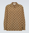 Gucci Hawaii Cotton Blend Bowling Shirt In Beige