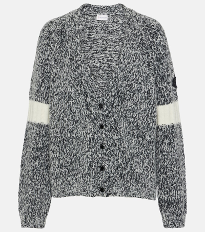 Moncler Wool-blend Button-front Cardigan In Black