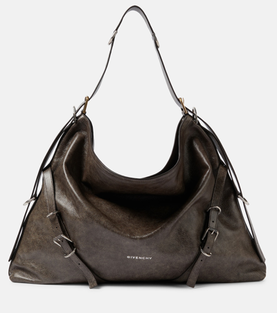 Givenchy Voyou Large Leather Shoulder Bag In Brown