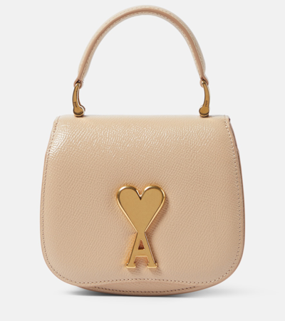 Ami Alexandre Mattiussi Logo-plaque Shoulder Bag In Powde Pink