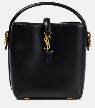 Saint Laurent Le 37 Small Leather Bucket Bag In Black
