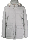 Brunello Cucinelli Down Jacket With Hood In Grey