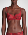 Simone Perele Wish Sheer Plunge Bra In Lipstick