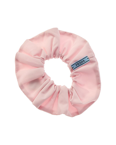 Prada Logo Nylon Scrunchie In Pink
