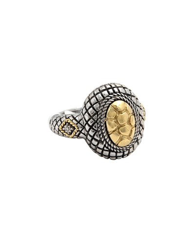 Andrea Candela Tierra Oro 18k & Silver 0.03 Ct. Tw. Diamond Ring In Multi