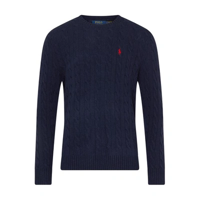 Ralph Lauren Cable-knit Wool-cashmere Jumper In Hunter Navy