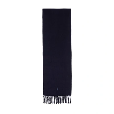 Ralph Lauren Fringed Scarf In Hunter_navy