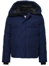 Canada Goose Hooded Parka With Zip Pockets And Cuffs In Navy