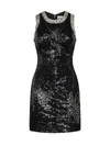 Des_phemmes Sequinned Crystal-embellished Minidress In Black