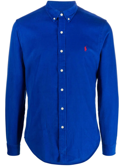 Polo Ralph Lauren Corduroy Long Sleeve Sport Shirt In Blue