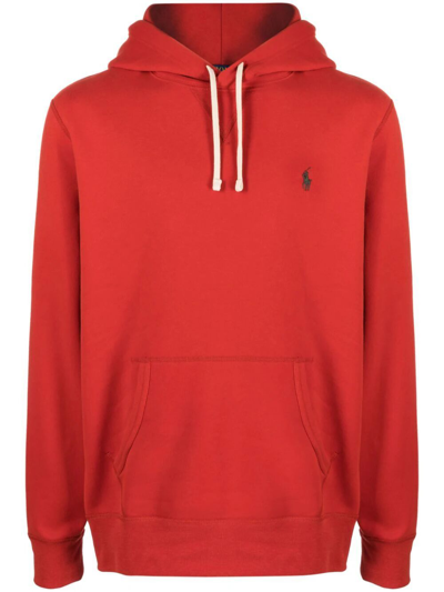 Polo Ralph Lauren Long Sleeve Knit Hoodie In Red