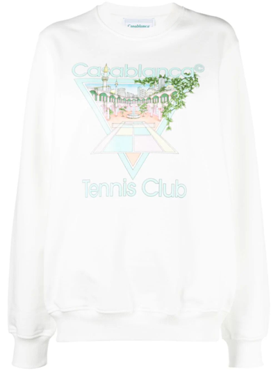Casablanca Tennis Club Sweatshirt In White