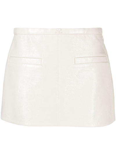 COURRÈGES HERITAGE A-LINE VINYL MINI SKIRT,423CJU126VY0014