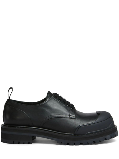 Marni Dada Leather Derby Shoes In Black