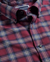 Charles Tyrwhitt Men's  Brushed Flannel Checkered Casual Shirt In Red