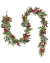 Hgtv 9ft Holiday Greenery & Berry Garland In Green
