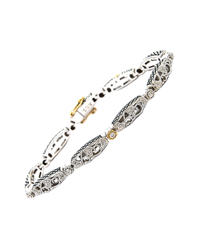 Andrea Candela Tesoro 18k & Silver 0.12 Ct. Tw. Diamond Filigree Design Bracelet