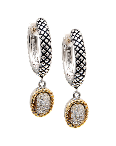Andrea Candela Andrea Ii 18k & Silver 0.06 Ct. Tw. Diamond Huggie Earrings