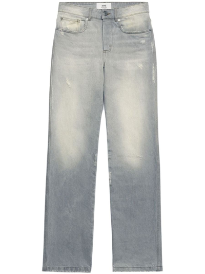 Ami Alexandre Mattiussi Mid-rise Straight-leg Jeans In Vintage Grey