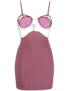 NENSI DOJAKA PINK PANELLED BUSTIER MINI DRESS