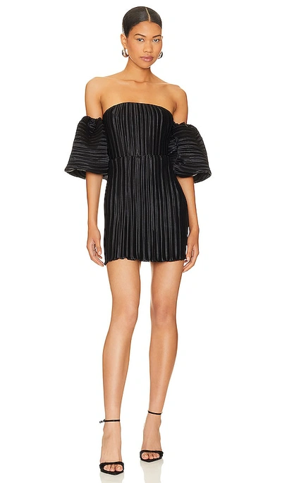 lidee black mini dress L'idee Soleil Mini Dress in BLACK