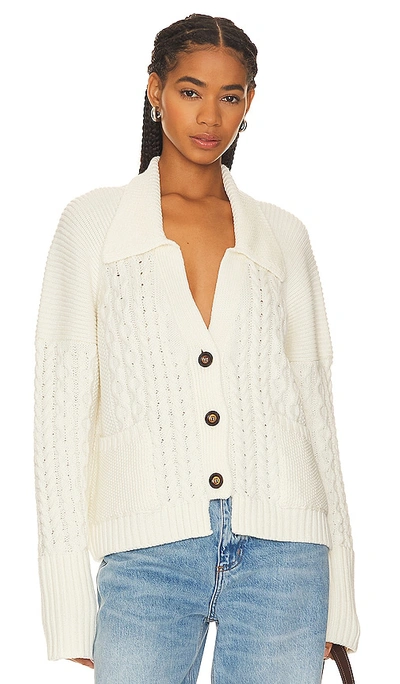The Knotty Ones Zemyna Cable Cardigan In Sea Salt