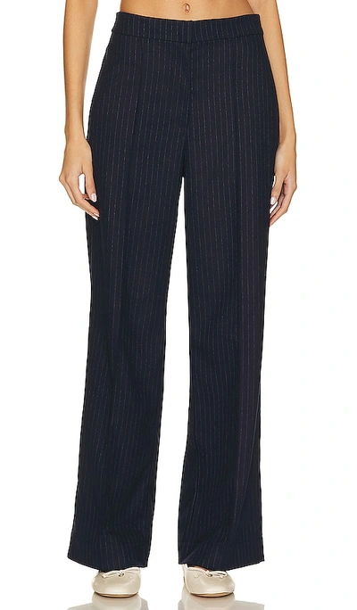 Brochu Walker Olena Straight-leg Pinstripe Pants In Baltic Pinstripe