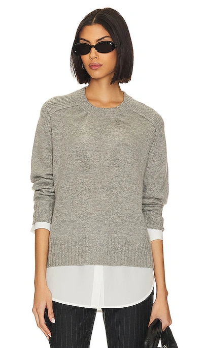 Brochu Walker Parson Layered Raglan-sleeve Jumper In Sterling Melange