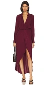 Young Fabulous & Broke Siren Shirt Dress In Dark Cherry In Dark Cherry