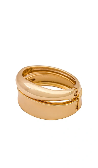 Ettika Thick Bangle Set In Gold