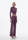 MANGO LUREX-KNIT FLARED TROUSERS PURPLE