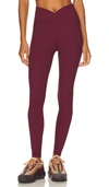 Year Of Ours Ribbed Veronica Leggings In Burgendy