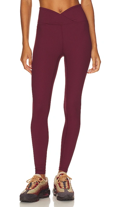 Year Of Ours Ribbed Veronica Leggings In Red